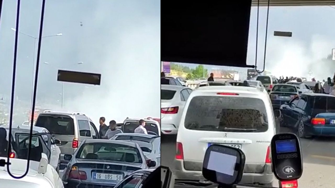 Bursa'da araç yangını trafiği kilitledi