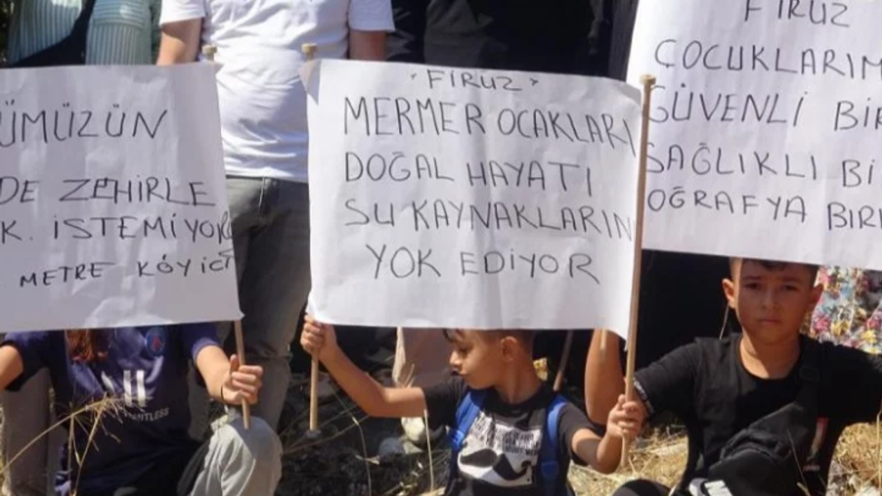Bursa'da mermer ocağı eylemi! 'İstemiyoruz'