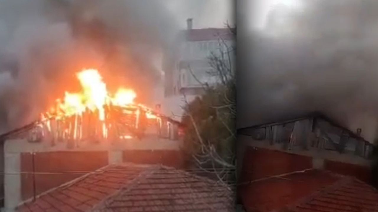 Bursa’da evin çatısı alevlere teslim oldu!