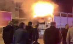 Kullandığı kamyonu bir anda ateşe verdi!