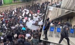 "İmamoğlu" eylemi yapan öğrencilere polis şiddeti!