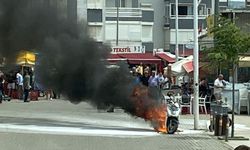 Bursa'da motosiklet alev alev yandı