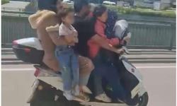 Bursa'da motosiklete 5 kişi bindiler