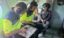 Tatil trafiğine jandarmadan helikopterle denetim