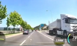 Tır sürücüsü otobanda tersten gitti