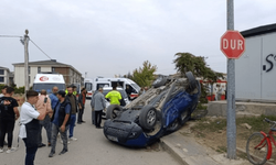 Feci kaza! Araç takla attı