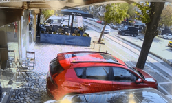 Cipe çarpmamak için dükkana daldı!