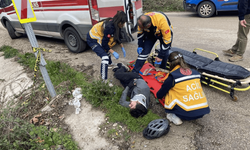 Bisikletli genç ölümden döndü