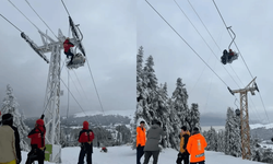 Uludağ’da havada mahsur kaldılar!