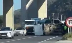 Minibüs karşı şeride savruldu!