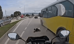 Motosikletli sürücü kıl payı kurtuldu!