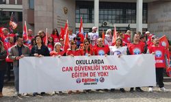 MİLLİ EĞİTİM ÖNÜNDE PROTESTO