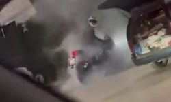 AKARYAKIT İSTASYONUNDA TEHLİKELİ ŞOV!