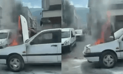 SEYİR HALİNDEKİ OTOMOBİL YANDI!