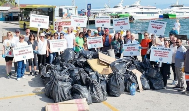 Mudanya'da toplanan çöpler şaşırttı