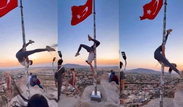 Türk bayrağı direğinde dansa soruşturma