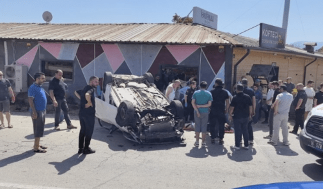 Kontrolden çıkan otomobil takla attı!