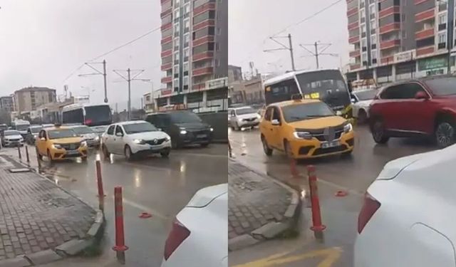 Taksi sürücüsünden akılalmaz hareket