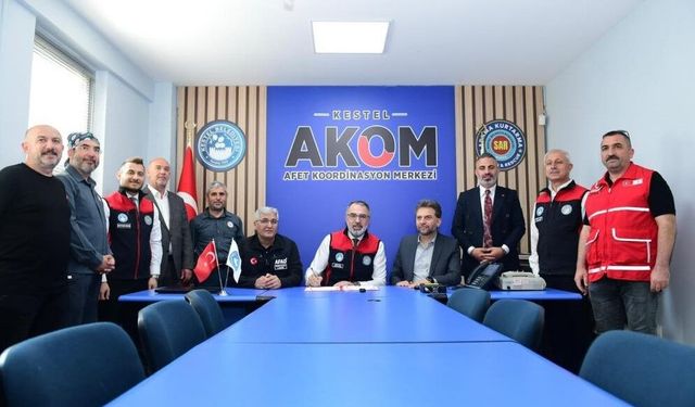 Kestel'de afetlere karşı kalkan
