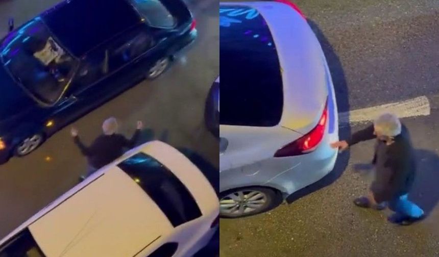 Polis gibi davrandı, trafiği kesti!