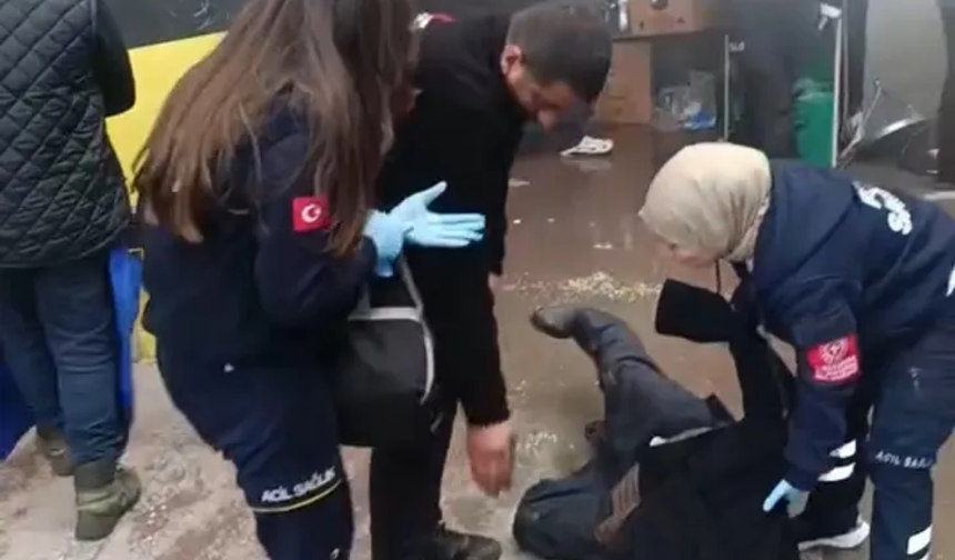 Bursa'da pazar alanında korkutan anlar