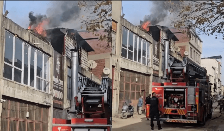 Mobilya imalathanesinde korkutan yangın