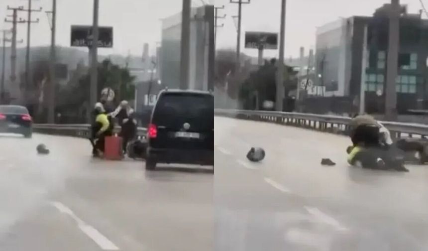 Kuryeye tekme tokat saldırı!