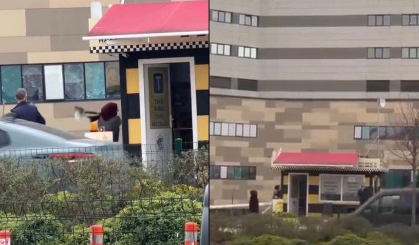 Taksi durağında sinir krizi!