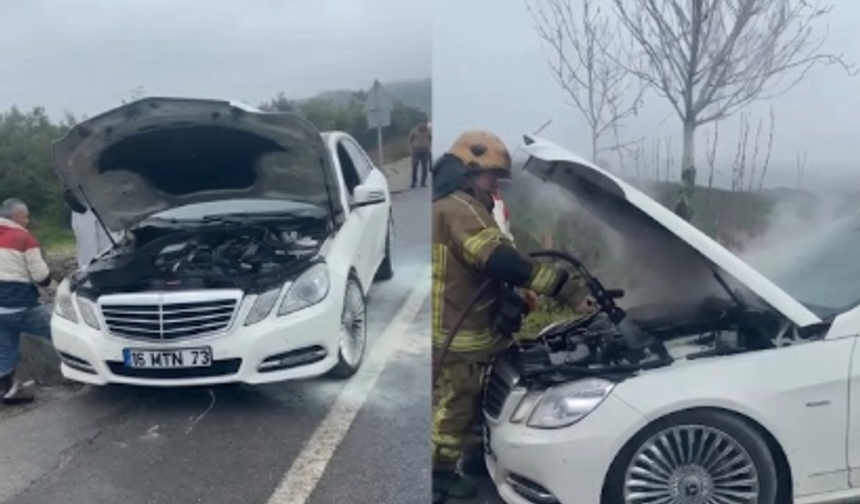 Bursa'da lüks otomobil yangını!