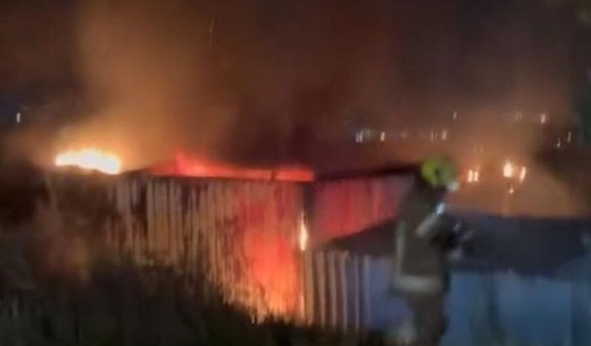 KONTEYNER ALEVLERE TESLİM OLDU