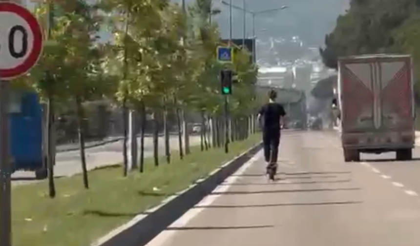BURSA'DA TEHLİKELİ SCOOTER SÜRÜŞÜ