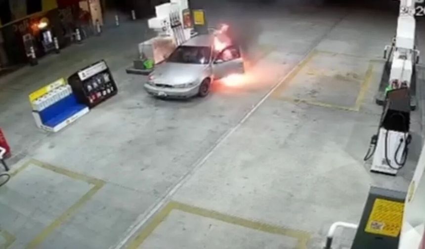 BURSA'DA AKARYAKIT İSTASYONUNDA KORKU DOLU ANLAR!