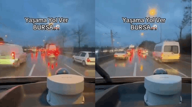 Bursa trafiğinde insanlık dersi!