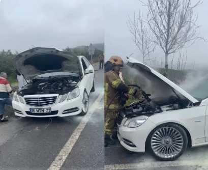 Bursa'da lüks otomobil yangını!