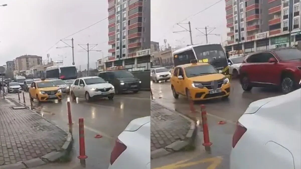 Taksi sürücüsünden akılalmaz hareket