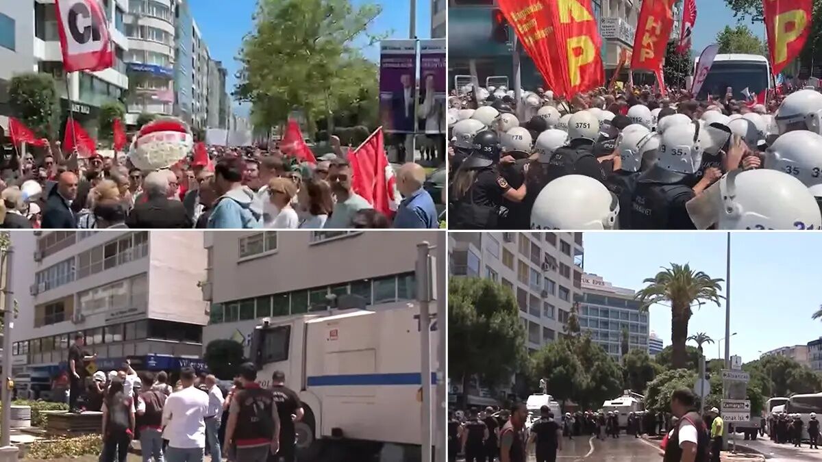 ÖZGÜR ÖZEL'İN İZMİR MİTİNGİNDE GERGİNLİK