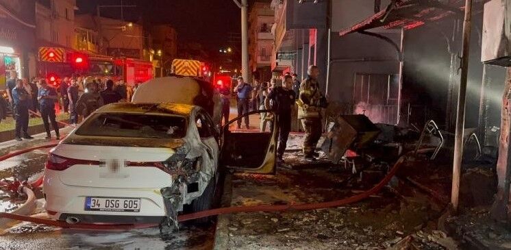 DEPO VE OTOMOBİL YANGINDA KÜL OLDU!